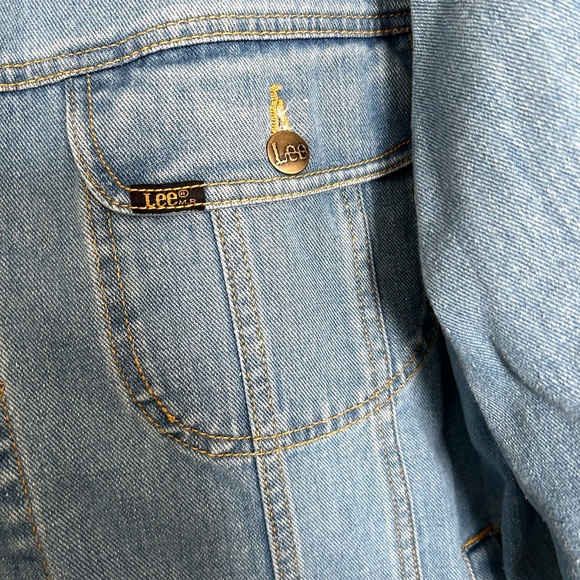 VTG Lee Blue Denim Button Down Trucker Jacket Men’s XL - Picture 5 of 12